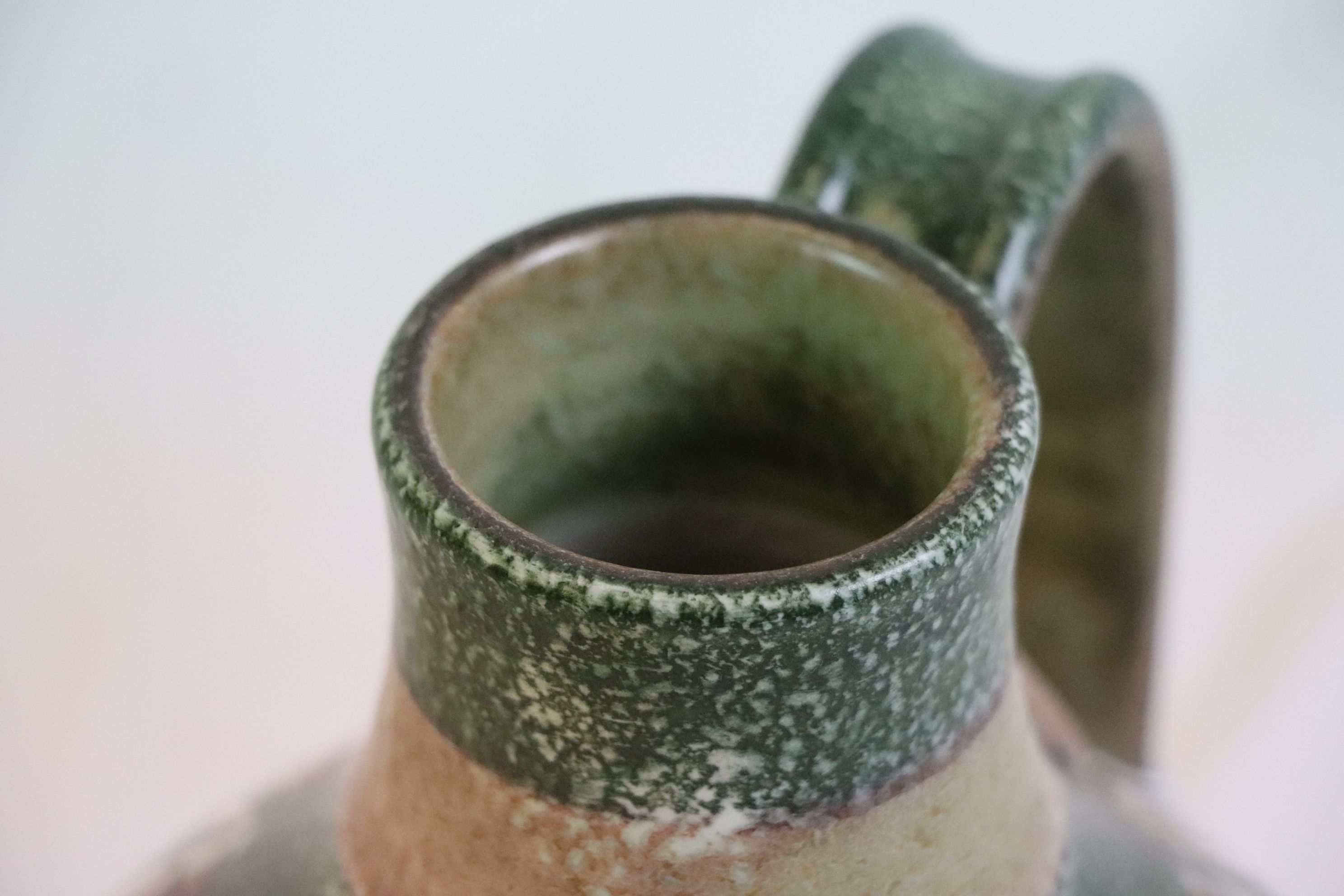 Glyn Colledge for Denby, large ewer with single handle, red and orange stylised leaf and fern - Image 5 of 6