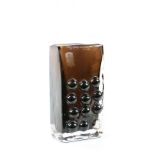 Geoffrey Baxter for Whitefriars cinnamon mobile phone vase, pattern number 9670, height