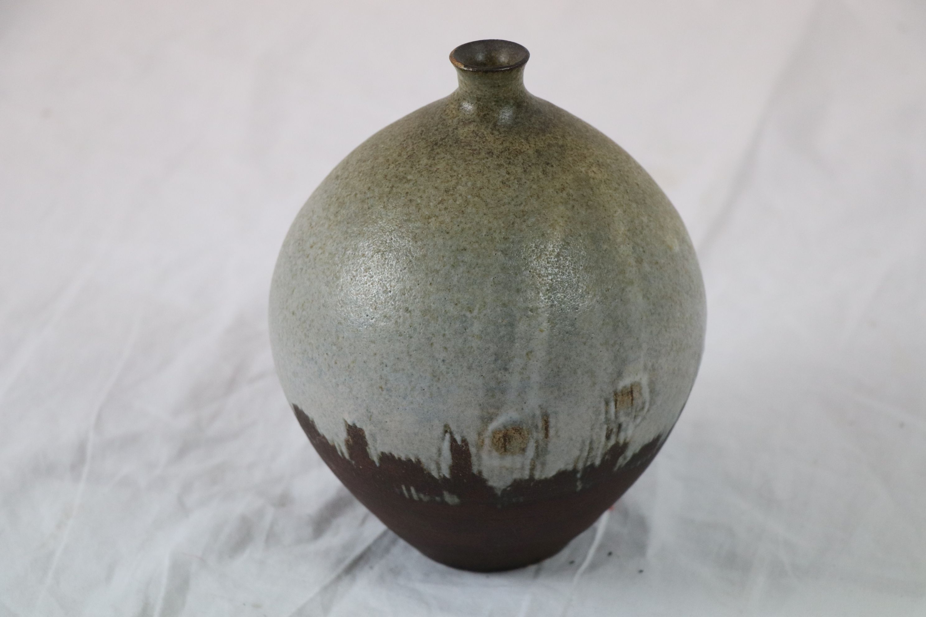 Two Edwin Brock (British poet 1927-1997) stoneware studio pottery vases of bulbous form, - Image 8 of 14