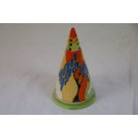 Clarice Cliff for Newport Pottery Bizarre Fantasque conical sugar caster - Windbells - circa