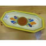 Clarice Cliff for Wilkinson Ltd Bizarre Crocus pattern elongated octagonal plate, Bizarre and Crocus