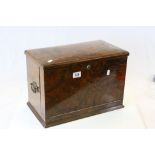 19th Century Burr Walnut veneer Stationery box with fitted Rosewood interior and fold out writing