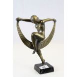 Art Deco Style Brass Figure of a Naked Lady Dancing