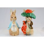 Two large boxed Beatrix Potter ceramic Garden figurines