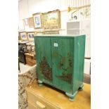 Oriental lacquered wooden cabinet with numerous internal drawers