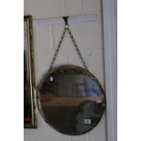 Art Deco Circular Bevelled Edge Mirror