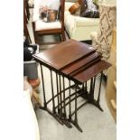 Quartette Nest of Mahogany Tables each on turned slender legs