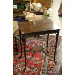 19th century Mahogany Side Table with Blind Fretwork Frieze raised on square tapering legs