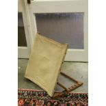 Late 19th / Early 20th century Folding Backrest Chair with Canvas Back
