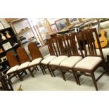 Matched Set of Seven Hardwood Chairs, three with solid backs and four with Liberty Style Backs