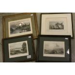 Four Framed and Glazed Coloured Engravings including Windsor Castle, Chelsea Hospital, Mount