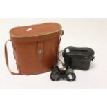 Cased Set of Shira Zenith Binoculars 10 x 50, Cased Set of C Coppock Faux Tortoiseshell Opera