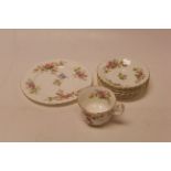 Royal Albert ' Moss Rose ' Part Tea Set comprising 6 Tea Cups, 6 Saucers and 4 Tea Plates