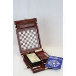 Vintage Cased Games Compendium including Chess and Backgammon plus a Cased Set of Dominoes