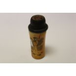 Wooden & bone snuff bottle with Geisha Girls to sides