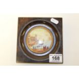 19th century framed tondo miniature depicting Venetian scene, diameter approximately 7.5cm