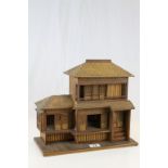 Scratch built model of a Japanese house and dated 1905