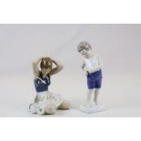 Two Royal Copenhagen ceramic figurines, one marked B & G 1759, the other UX 4648 to bases