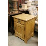 19th century Rustic Pine Cupboard with Single Drawer