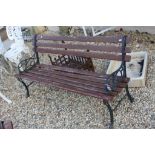 Garden Bench with Metal Ends and Wooden Slats