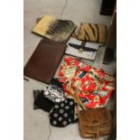 Vintage Snakeskin Handbag, 2 Fur Covered Bags, 2 Beaded Bag, Gucci marked Handbag and other Bags