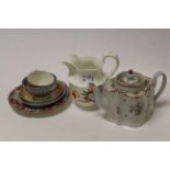 Collection of 19th Century ceramics to include a Newhall Teapot, jug with hand painted floral