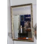 Gilt Framed Rectangular Mirror with Bevelled Edge