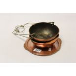 The Birmingham Guild Arts and Crafts Circular Copper Tray, 22cms diameter together with a Pair of