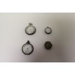 3 Pocket watches plus 1 wristwatch, all a/f to include military intrests.