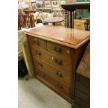 Late 19th / Early 20th century Walnut Chest of Two Short over Three Long Drawers on Plinth Base with
