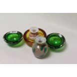Five pieces of glass including Whitefriars, Gozza and channel islands.