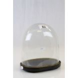 Small 19th Century glass Dome with wooden base