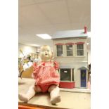 Mid 20th century Hard Plastic Doll and a Dolls House
