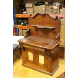 Apprentice Piece Mahogany Chiffonier with carved scroll back, cushion drawer and two mirrored doors