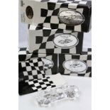 Four Boxed Atlantis Crystal Grand Prix Racing Cars Paperweights - Mercedes W196 1955, Mercedes