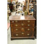 George II Style Walnut and Burr Walnut Chest of Two Short over Three Long Drawers