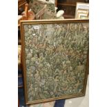 Large Bali Screen Print of a Deity and Figures within a Forest Landscape
