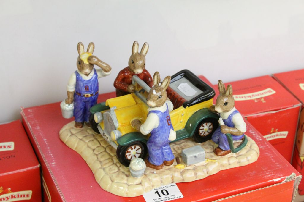 Collection of 10 Boxed Royal Doulton Bunnykins figures to include a Mechanics group "Just Like New" - Image 2 of 4