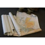 Five Rolled Airforce Navigational Maps