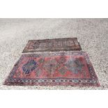 Middle Eastern Pink Ground Wool Rug, 205cms x 128cms approx. together with another Wool Rug,