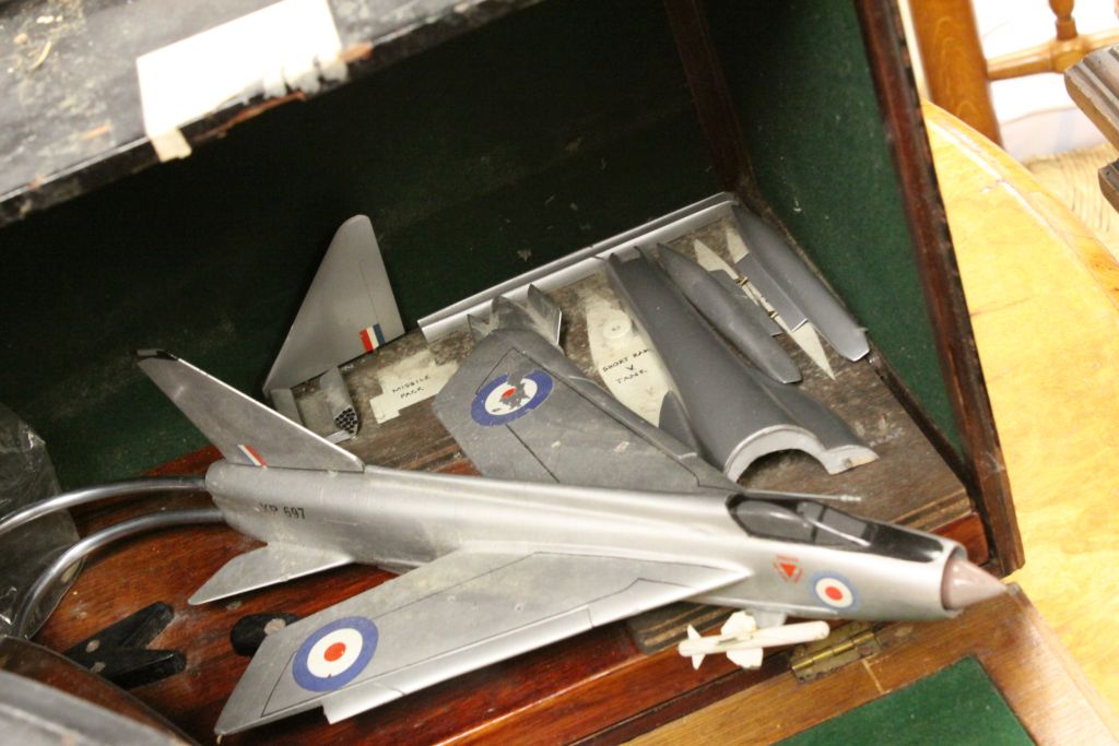 Scratch Built Model of RAF Lightening Military Aircraft in a Carrying Case together with a Tin Plate - Image 3 of 3