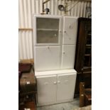 Retro White Painted Kitchen Cupboard with Six Cupboard Doors