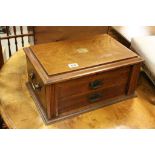 Early 20th century ' Taylors of Witness Sheffield ' Oak Canteen of Cutlery Box with hinged lid and