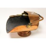 Victorian Copper Coal Scuttle with Shovel together with a Brass Jardiniere