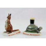 Two vintage Carlton Ware ceramic Guinness models, a Kangaroo with bottle of Guinness GA 2197 D,