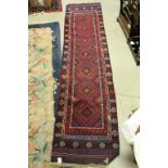 Vintage blue and red hall runner
