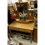 Late Victorian ' Maple & Co ' Satin Walnut Dressing Table, the upper part with swing mirror and