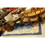 Large Chinese Floral Patterned Blue Ground Rug, 300cm x 244cm approx.