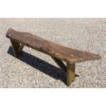 Rustic Oak Plank Top Garden Bench