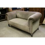 Late 19th / Early 20th century Two Seater Chesterfield Style Sofa with Rolled Arms and Grey and